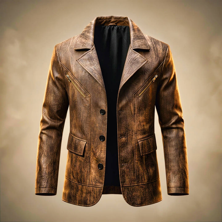 Lena | Women's Tailored Single-Button Carrollton Legacy Leather Blazer — 1
