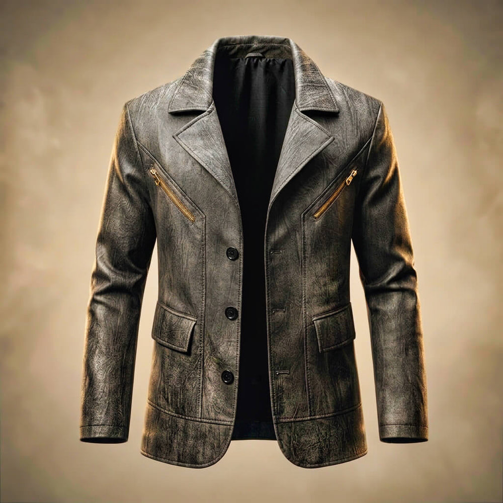 Lena | Women's Tailored Single-Button Carrollton Legacy Leather Blazer — 2