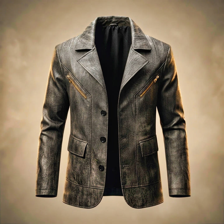 Lena | Women's Tailored Single-Button Carrollton Legacy Leather Blazer — 2