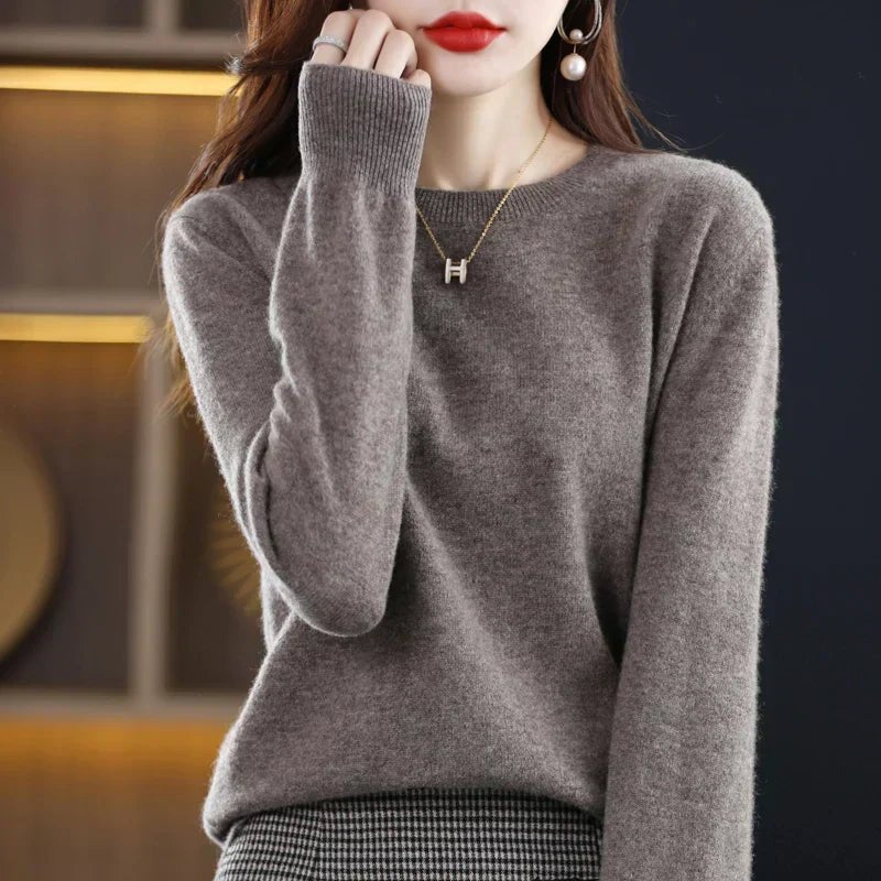 Lioraine | Women's Cozy Classic and Comfortable Cashmere Crew Neck Sweater — 2