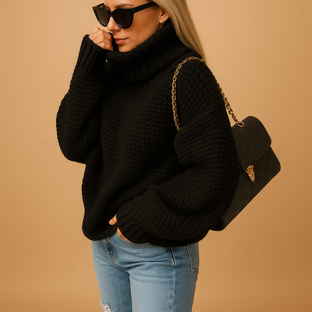 Liorvanne | Women's Knit Cozy Sophia Sweaters — Black