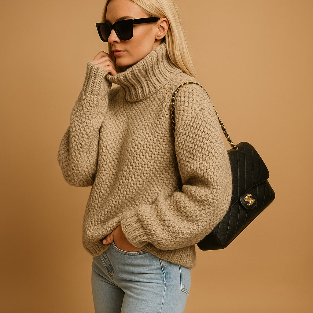 Liorvanne | Women's Knit Cozy Sophia Sweaters — Khaki