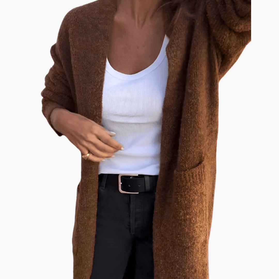 Liseoura | Women's Open Front Longline Knit Cardigan