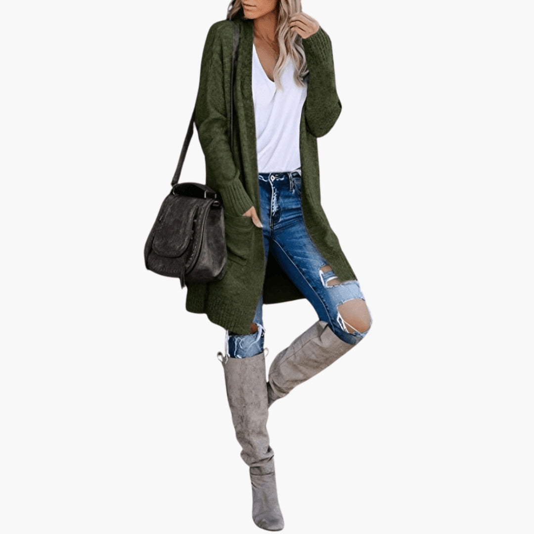 Liseoura | Women's Open Front Longline Knit Cardigan