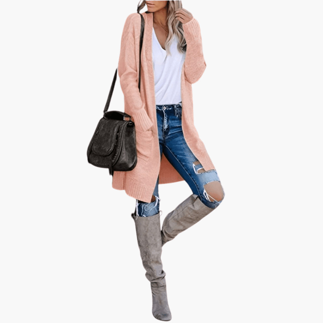 Liseoura | Women's Open Front Longline Knit Cardigan
