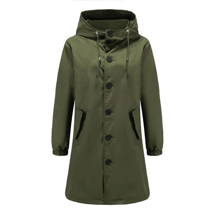 Lisettecine | Women's Casual Stretch Minimal Button Front Rain Coat Tops — 2