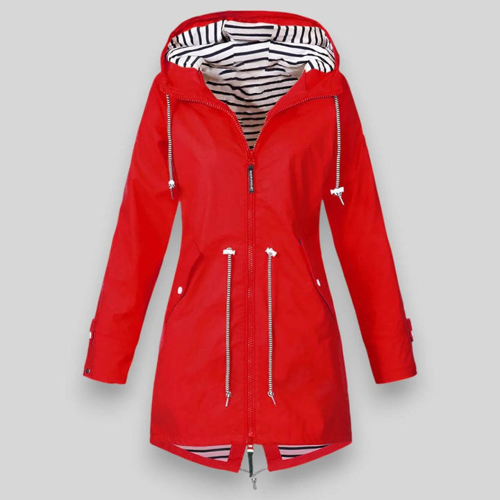 Lisetteina | Women's Sleek Waterproof Jacket — Red