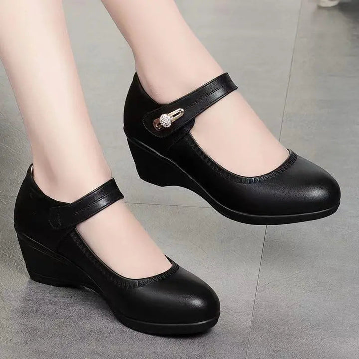 Livoura | Women's Block Heel COMFORTABLE ELEGANT HEELS — Black