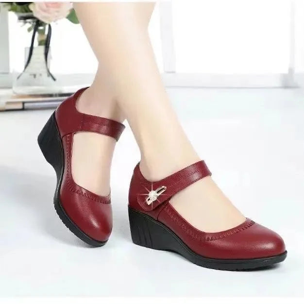Livoura | Women's Block Heel COMFORTABLE ELEGANT HEELS — Red