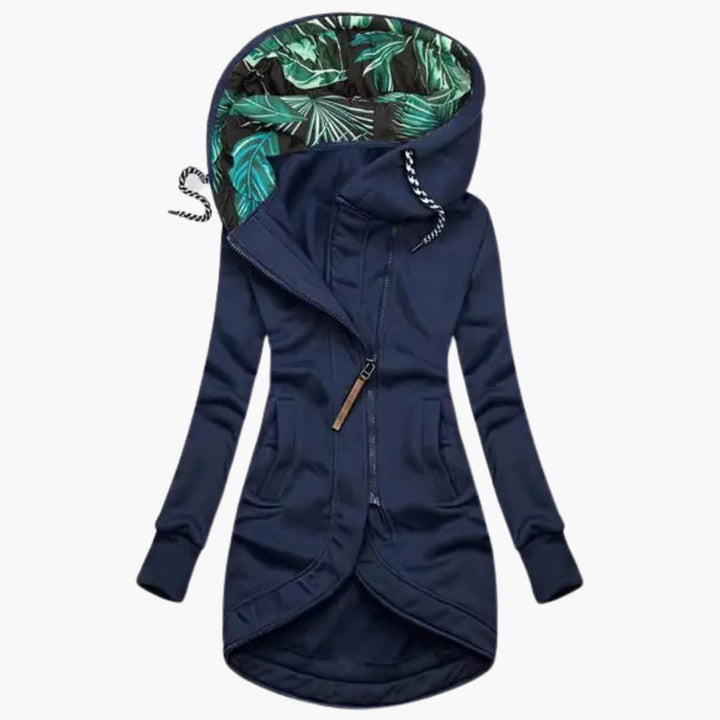 Livria | Women's Hooded Insulated Jacket with Zip Front — Blue