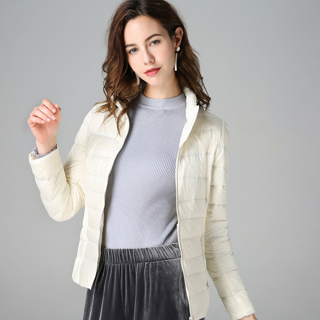 Lyralia | Women's Packable Down Jacket – Ultra-Light Puffer Jacket — White