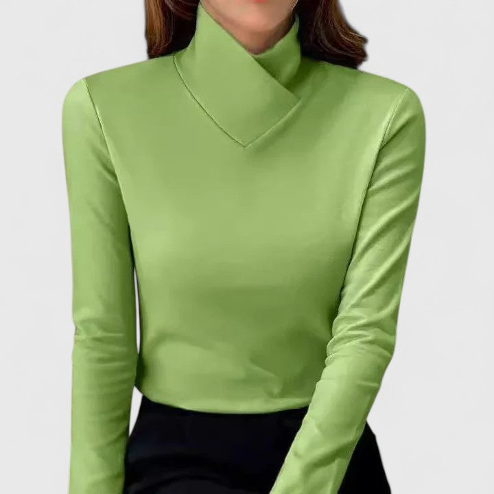 Lyralyn | Women's Knit Cozy Stylish And Timeless Turtleneck Sweater — Green