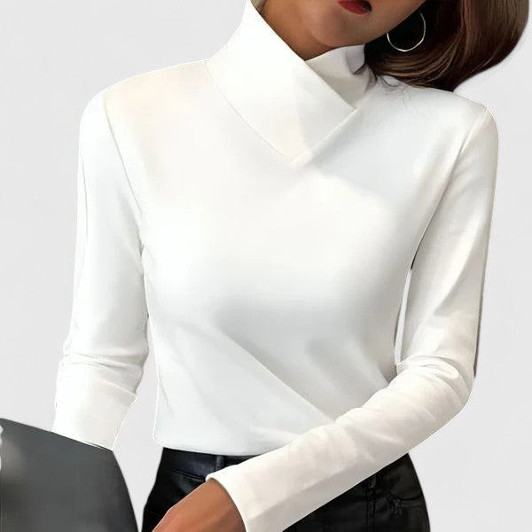 Lyralyn | Women's Knit Cozy Stylish And Timeless Turtleneck Sweater — White