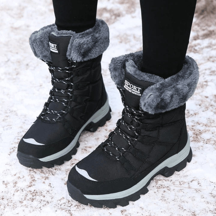 Lyraria | Women's warm Waterproof Snow Boots — Black