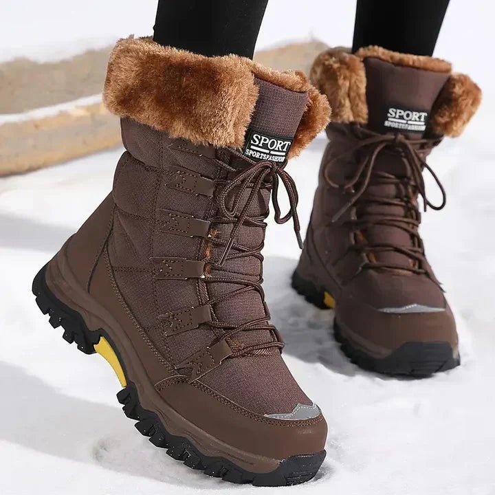 Lyraria | Women's warm Waterproof Snow Boots — Brown