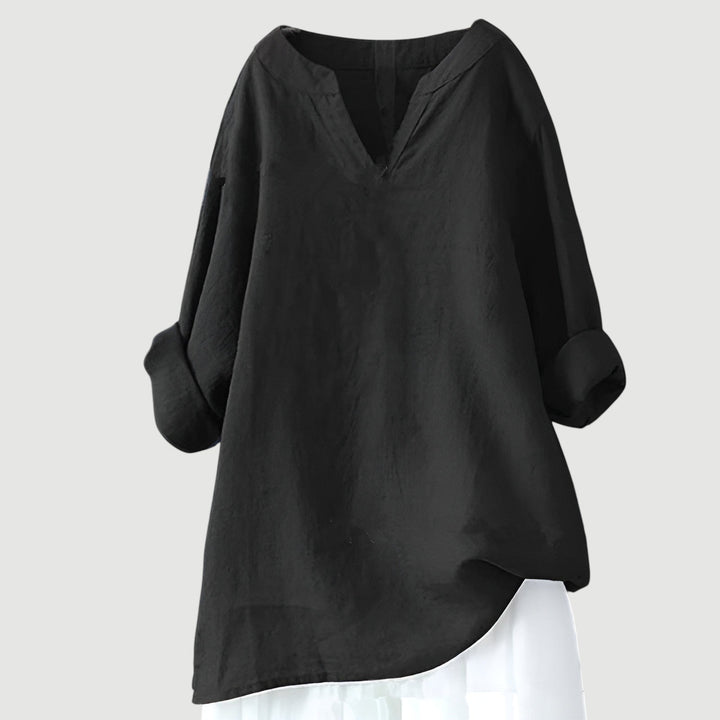 Oversized airy shirt with simple design on clean background