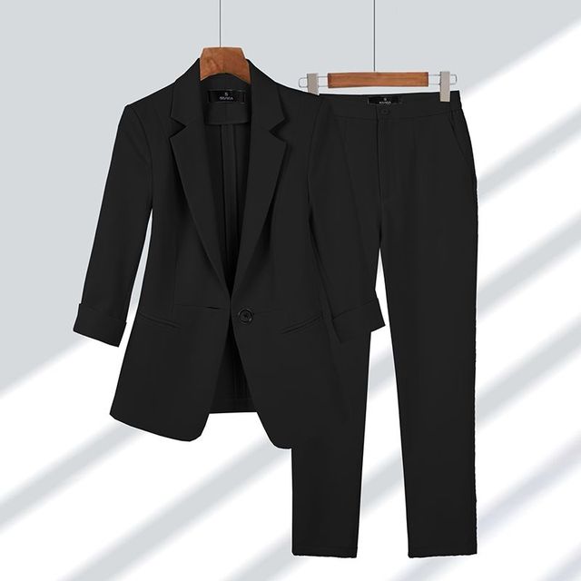 Maeina | Women's Tailored Single-Button Formal Blazer Set — 1