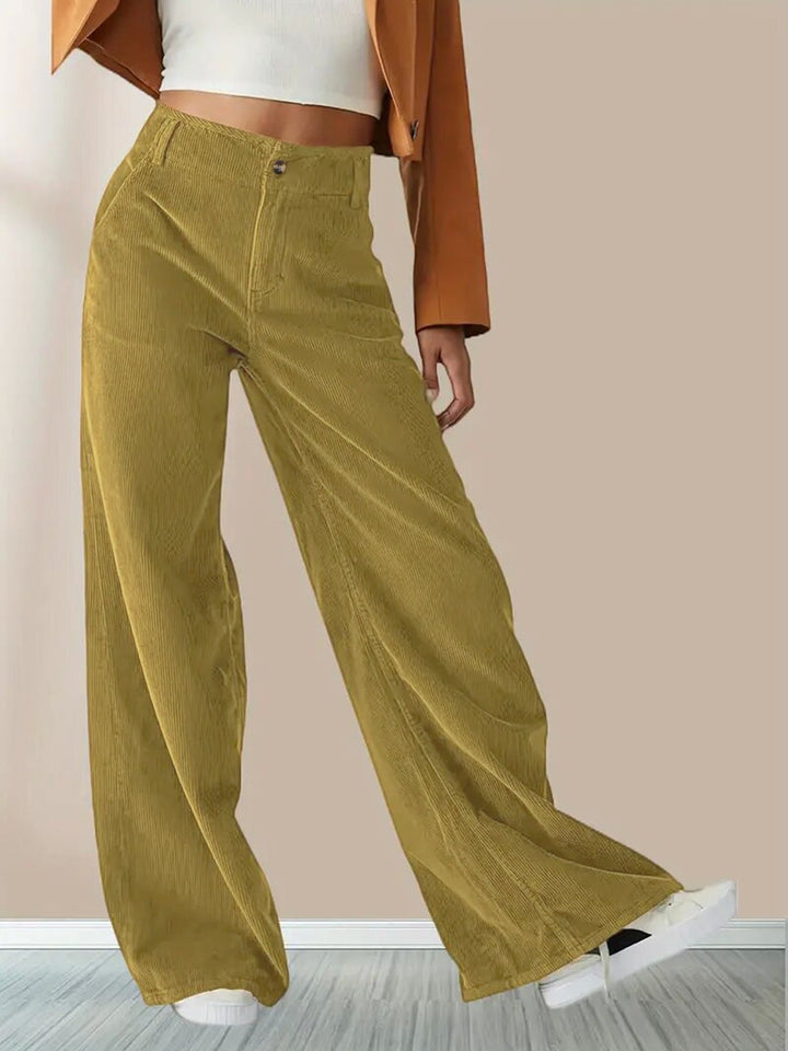Marenanne | Women's Relaxed Wide-Leg Corduroy Pants — 2
