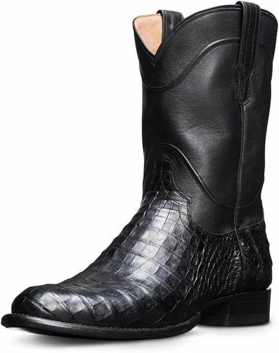 Marenella | Women's Classic and Comfortable Textured Leather Boots — Black