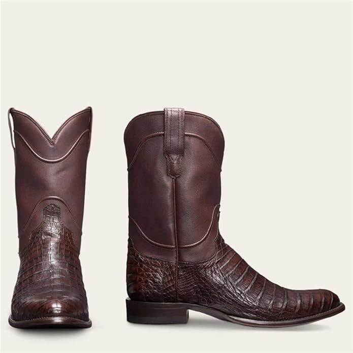 Marenella | Women's Classic and Comfortable Textured Leather Boots — Dark Brown