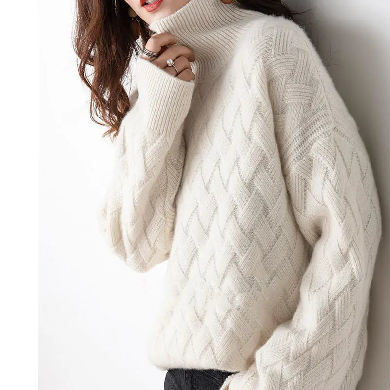 Marenlyn | Women's Turtleneck Sweater Layering - Beige / Camel