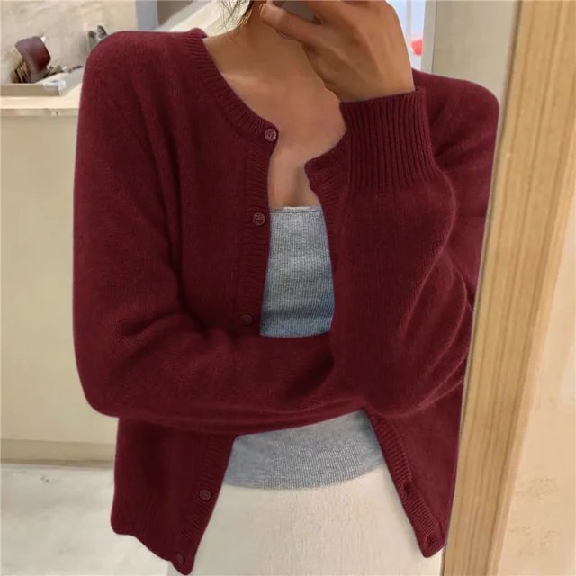 Melisancine | Women's Cardigan Cropped Cashmere Cozy Everyday Wear