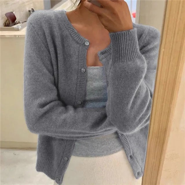 Melisancine | Women's Cardigan Cropped Cashmere Cozy Everyday Wear