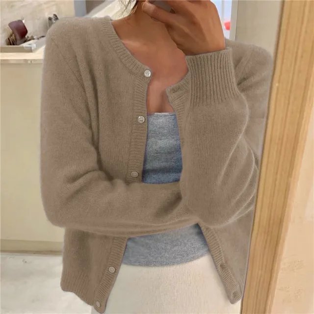 Melisancine | Women's Cardigan Cropped Cashmere Cozy Everyday Wear