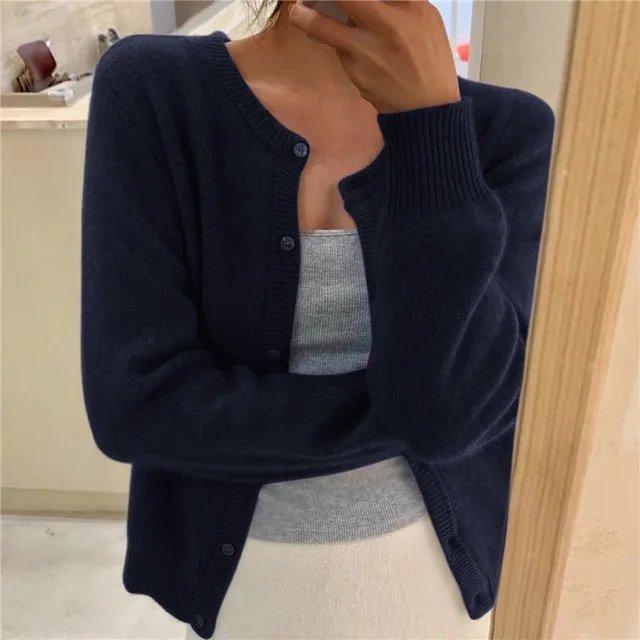 Melisancine | Women's Cardigan Cropped Cashmere Cozy Everyday Wear