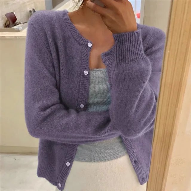 Melisancine | Women's Cardigan Cropped Cashmere Cozy Everyday Wear