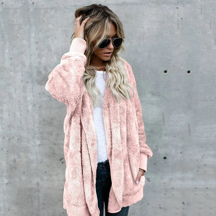Miraolde | Women's Long Reversible Fleece Hooded Cardigan