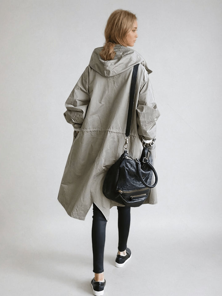 Miraora | Women's Packable Hooded Jacket – Lightweight Longline Coat — 1