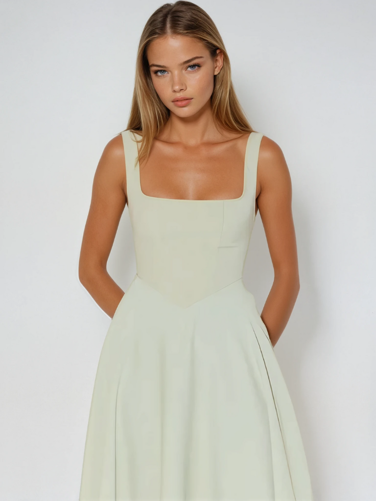 Nevaaine | Women's Wedding Guest Elegant Midi Dress Dresses — 2
