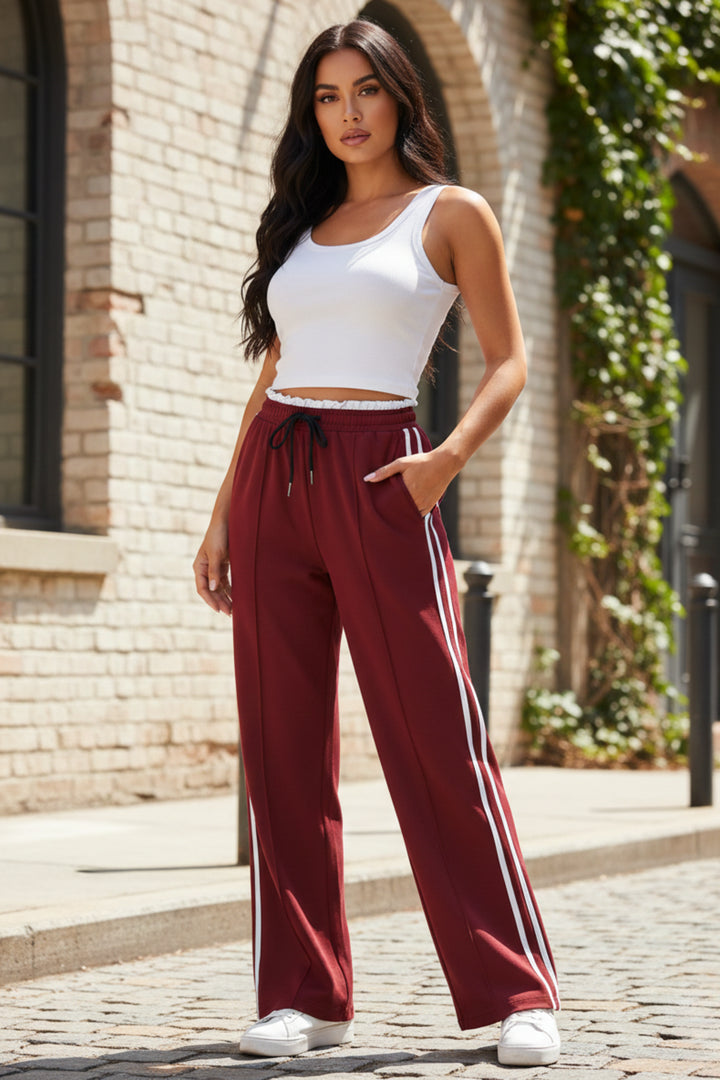 Nevaita | Women's Wide-Leg Linen Wide Leg Trousers Pants — 2