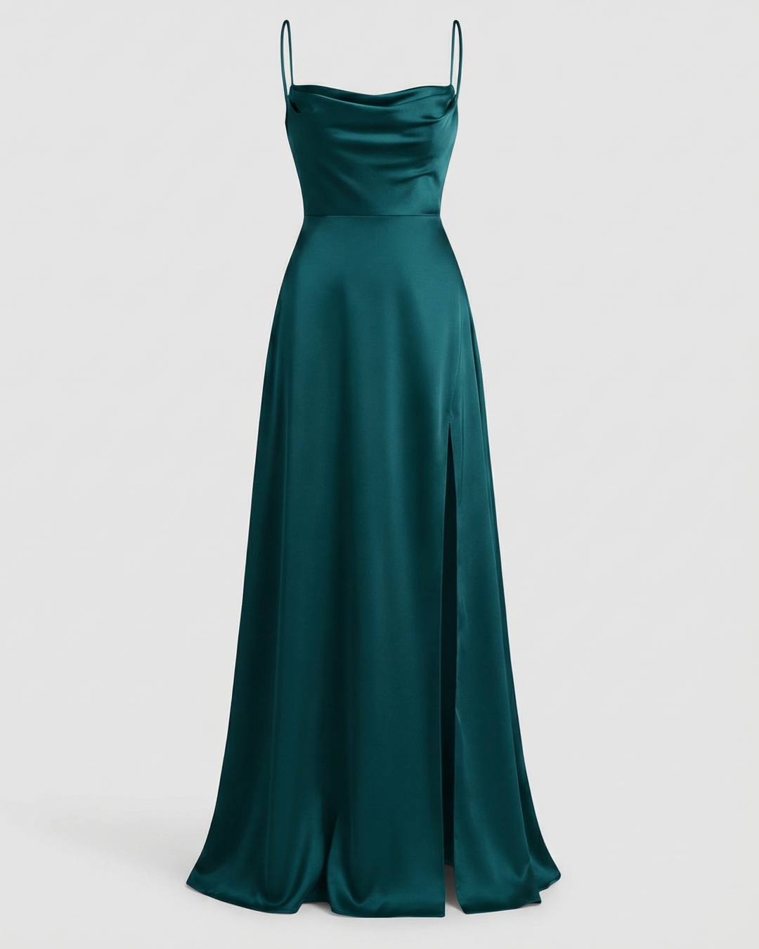 Nevariel | Women's Elegant Cowl Neck Evening Maxi Dress — Blue