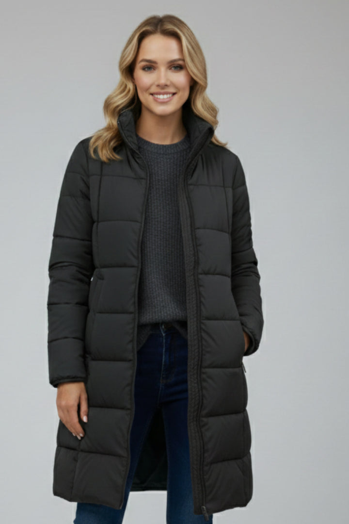 Ninonlora | Women's Longline Puffer Jacket — Black