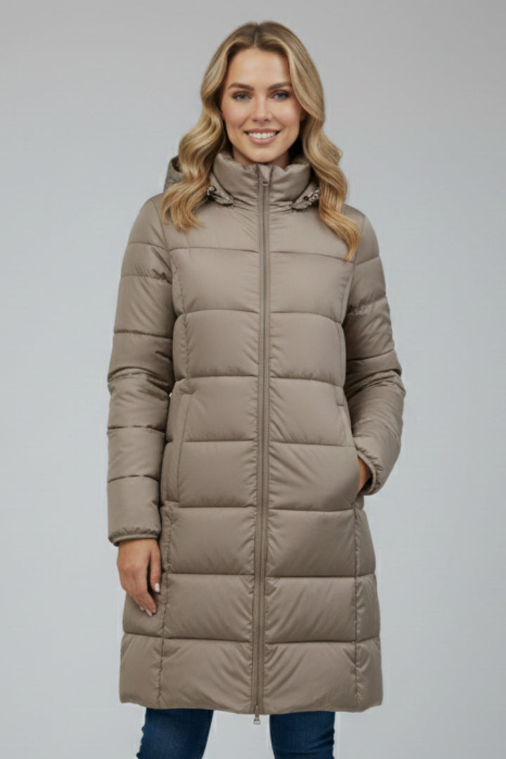 Ninonlora | Women's Longline Puffer Jacket — Khaki