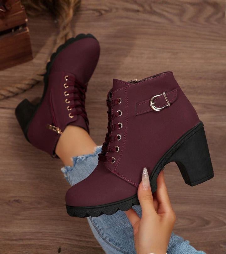 Ninonoura | Women's Orthopedic Ankle Boots — Burgundy