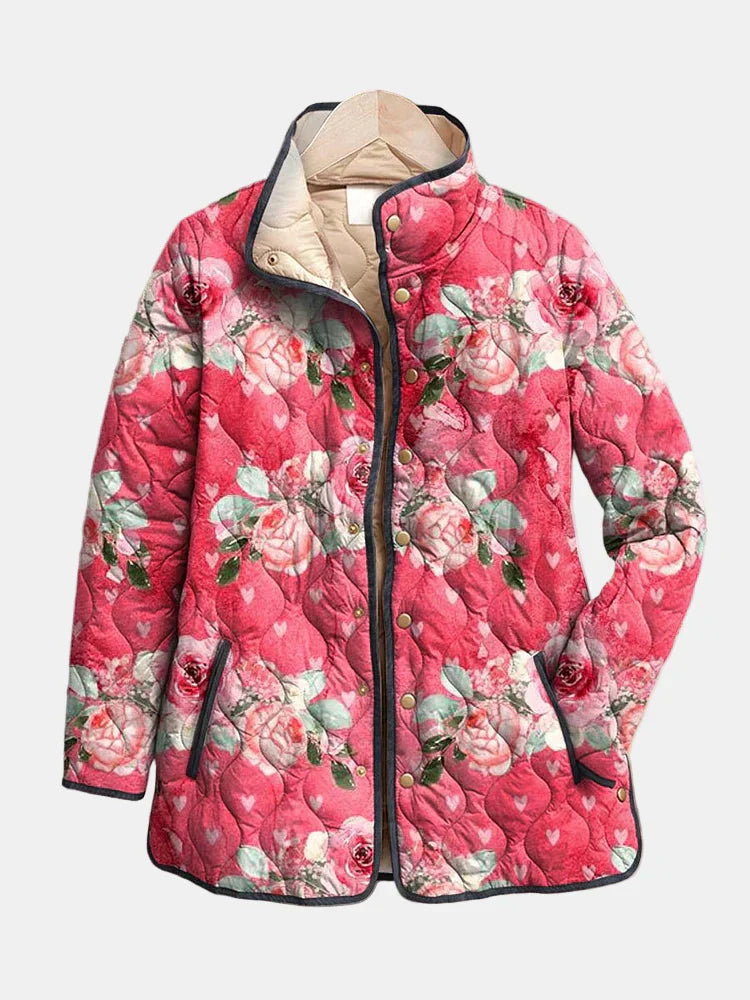 Nirabelle | Women's Rose Heart Quilted Print Jackets — 1