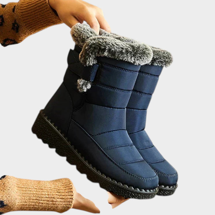 Novaina | Women's Waterproof Snow Boots Fur Lining Slip Resistant — Blue