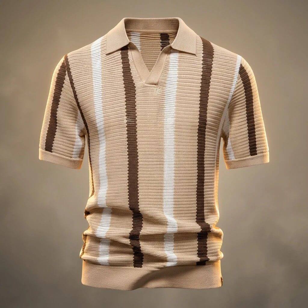 Octavia | Women's Casual Stretch Darrel Prestige Cotton Polo Tops — Mocha Brown