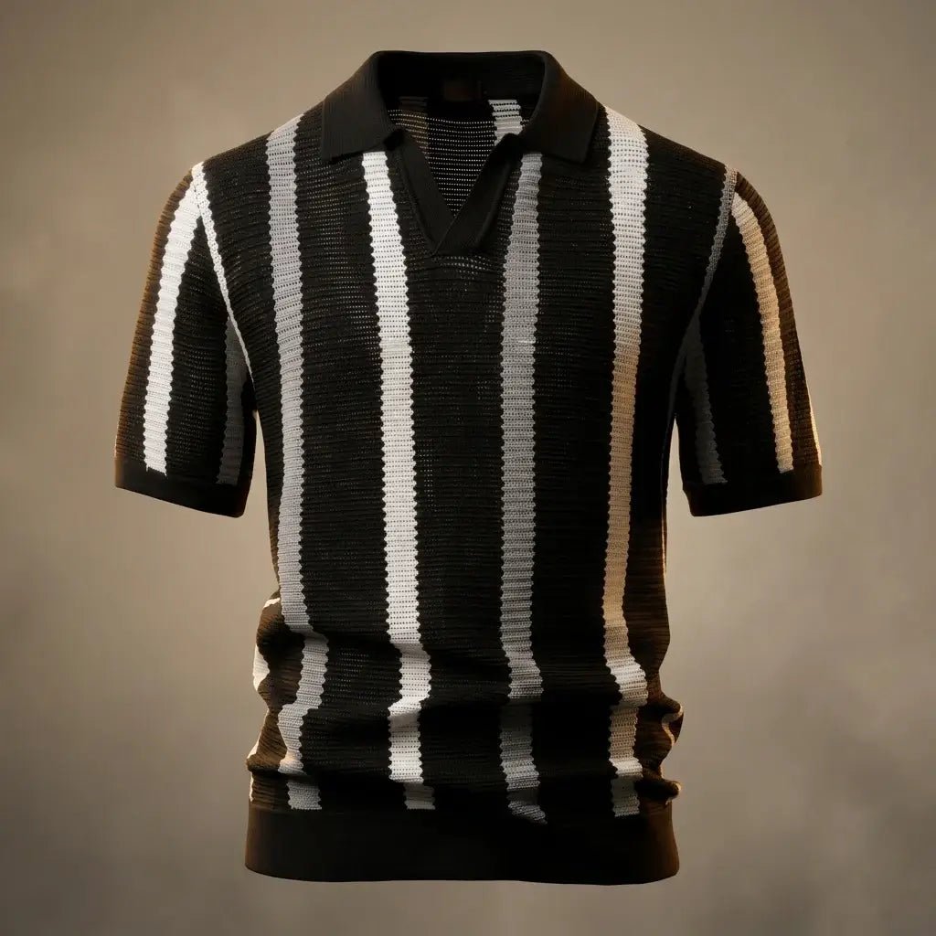 Octavia | Women's Casual Stretch Darrel Prestige Cotton Polo Tops — Obsidian Black