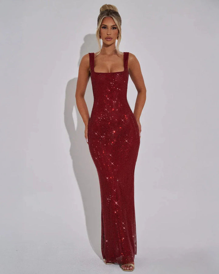 Octaviana | Women's Wedding Guest Elegant Maxi Dress with Embellished Fabric Dresses — 1