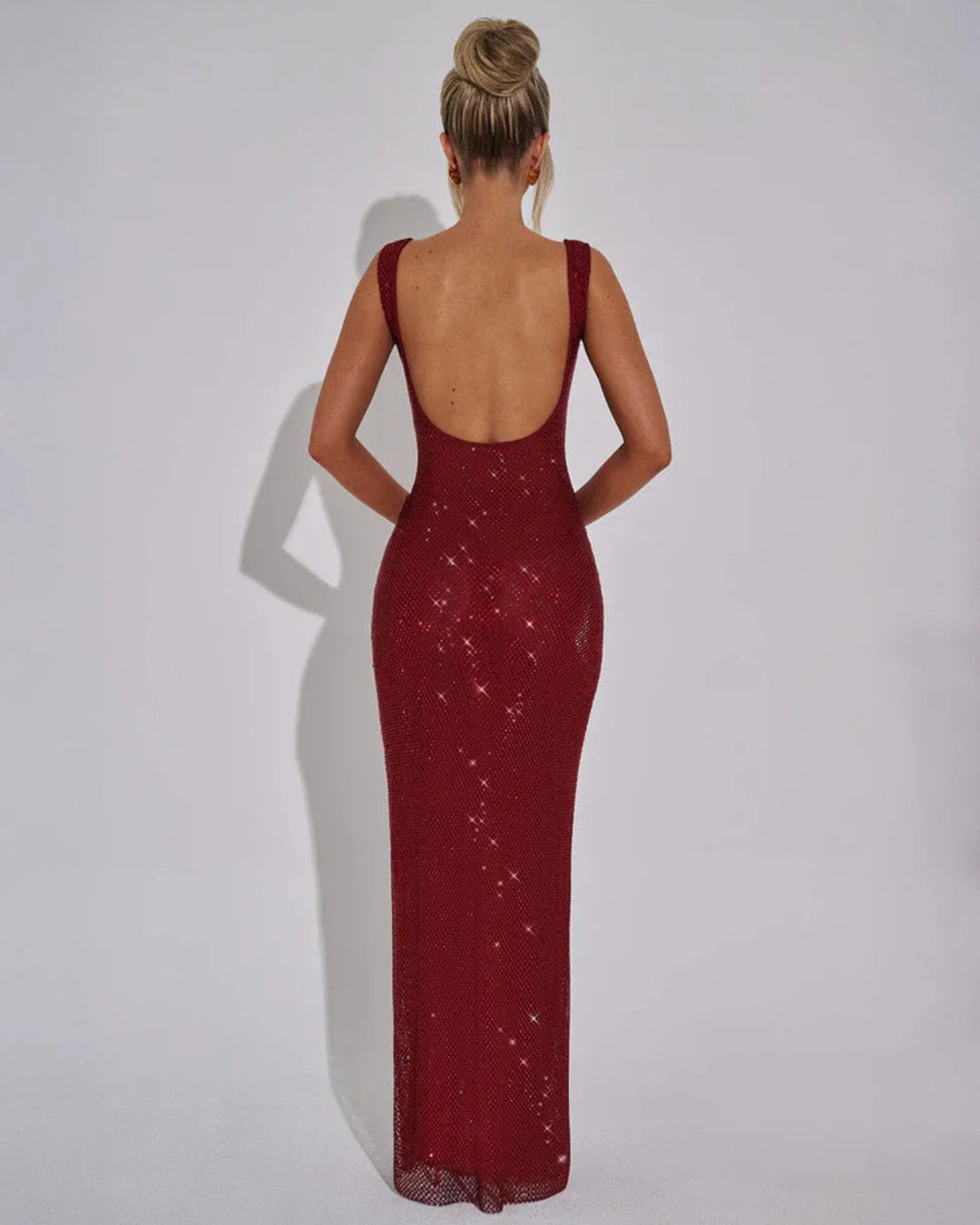 Octaviana | Women's Wedding Guest Elegant Maxi Dress with Embellished Fabric Dresses — 2