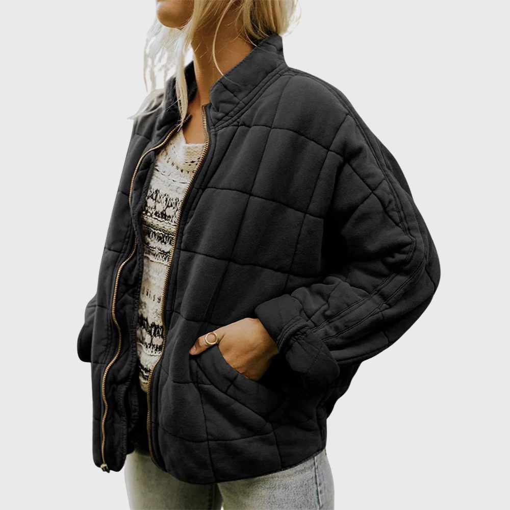Odelanthe | Women's Puffer Jacket Oversized Quilted Bomber Cozy Winter Outdoor