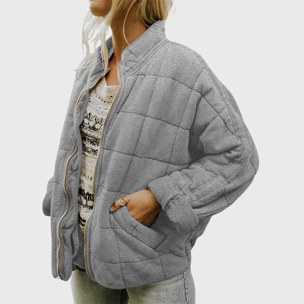 Odelanthe | Women's Puffer Jacket Oversized Quilted Bomber Cozy Winter Outdoor