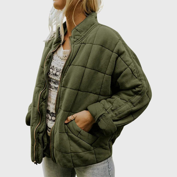 Odelanthe | Women's Puffer Jacket Oversized Quilted Bomber Cozy Winter Outdoor