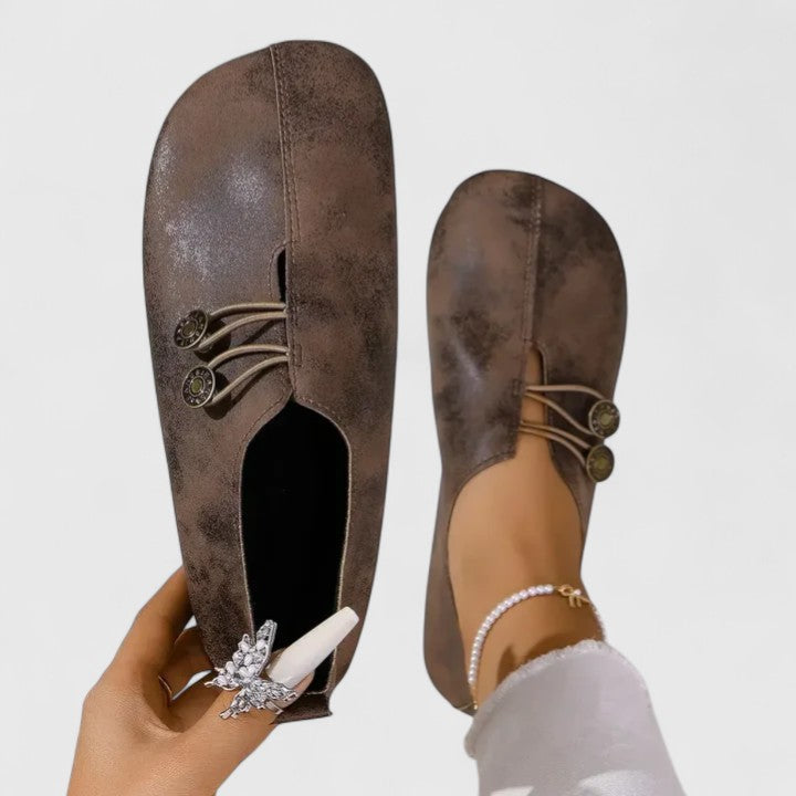 Odelreth | Women's Orthopedic Comfort Slip-On Elegant Loafers — Dark Brown