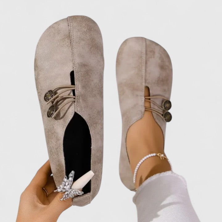 Odelreth | Women's Orthopedic Comfort Slip-On Elegant Loafers — Light Brown