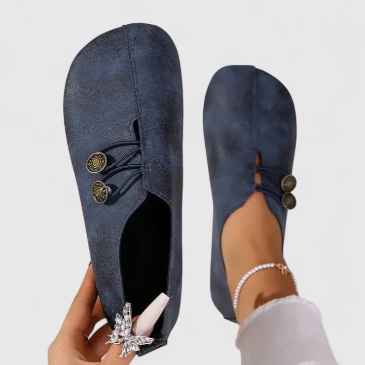 Odelreth | Women's Orthopedic Comfort Slip-On Elegant Loafers — Navy Blue